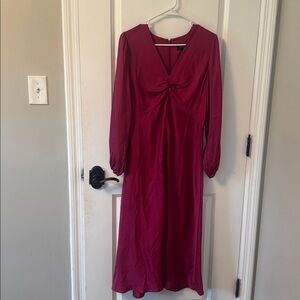 NWT Banana Republic Dark pink V-Neck Dress